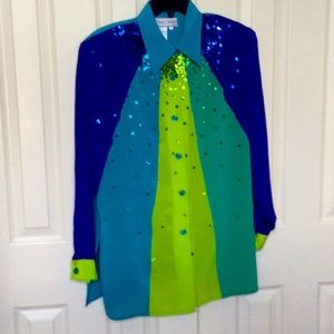 Longer length women’s  silk blouse.